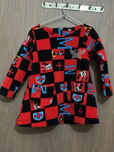 Branded exportCute Girls' Red & Black Dress
