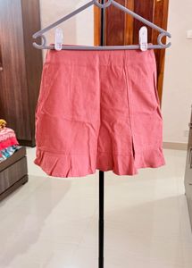 Chic Pink Ruffled Mini Skirt