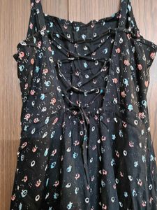 Women Fit And Flare Black Knee Length Dress