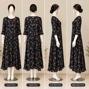 Stylish Black Floral Kurta