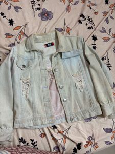 Distressed Light Wash Denim Jacket