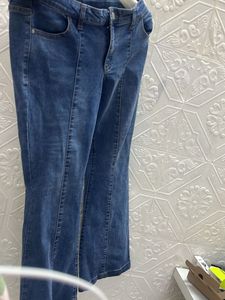 Stylish Blue Denim low waist Flare Jeans