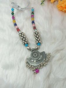 Boho Multicolored Beaded Necklace
