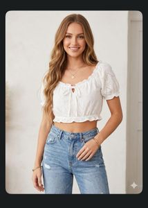Chic Eyelet Crop Top