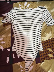 Striped Bodysuit Top