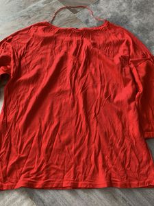 Vibrant Red Loose Fit Top