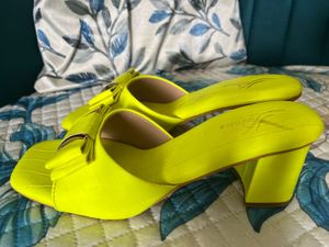 Neon Yellow Slide Sandals