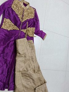Beautifully Embroidered Purple Kurta Set