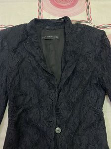 Elegant Black Lace Blazer