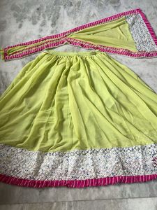Green Lehenga&amp; designer Dupatta