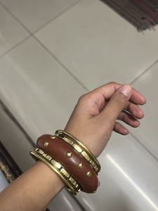 Stack Brown &amp; Gold Bangle Set