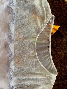 Powder Blue Net Embroidered Top