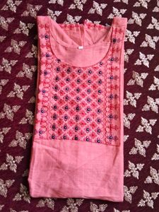 Pink Embroidered Kurta