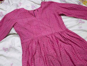Vibrant Pink Printed short kurti