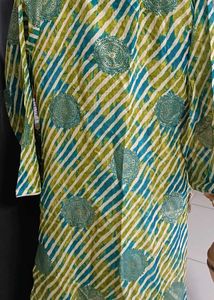 Embroidered Kurta with Blue &amp; Green laheriya wit