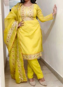 Beautiful Yellow Kurta Set with Dupatta