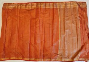 Vibrant Orange Saree with Gold Border