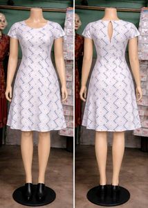 Chic Geometric Print Fit & Flare Dress