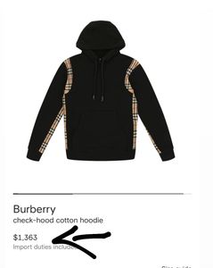 Burberry Hoodie with Plaid Detail