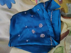 original hand brush paint saree