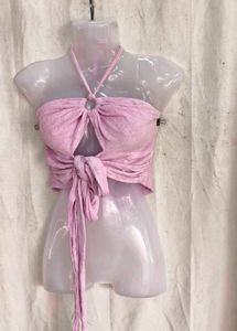 1189. Pink Halterneck Crop Top