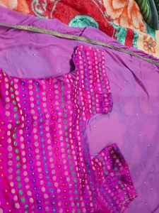 Punjabi Wedding Satin Silk Suit With