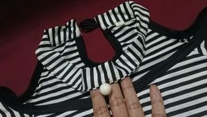 Striped Cold Shoulder Bell Sleeve Top