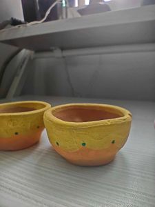 Colorful Decorative Clay Diya Set