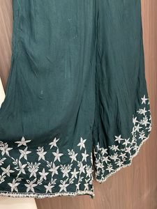 100% cotton chikan work full flare 2pc set