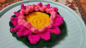 Handmade Crochet Flower Showpiece. .mat, coaster.
