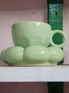 Cute Light Green Cup &amp; Saucer Set
