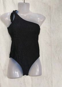 16216. Sparkly Black One-Piece Swimsuit