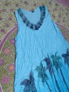 Bohemian Blue Palm Tree Dress