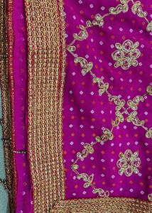 Vibrant Pink Embroidered dupatta