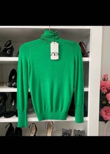 Zara Green Turtleneck Sweater