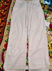 Women's Nude Colour Wide-Leg Pants