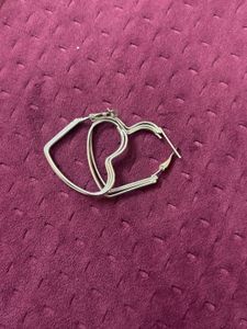 Silver Heart Hoop Earrings