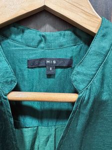 Elegant Bottle Green Wrap Top