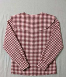 Red Gingham Peter Pan Collar Blouse