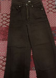 H&M Brown Wide Leg Jeans