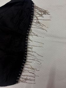 Black Beaded Chain Crop Top