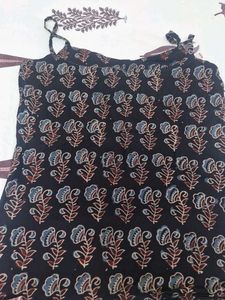 Black floral print blouse