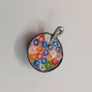 Colorful 🥣froot loop Cereal Bowl - Fridge Magnet
