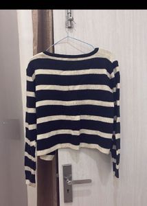 Striped Knit Cardigan and zara top