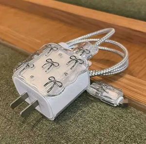 I phone charger cover bow pattern
