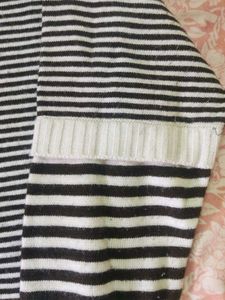 Striped Knit Sweater with Buttons