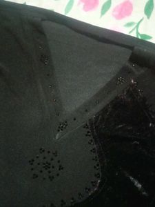 Elegant Black Abaya Dress with stole