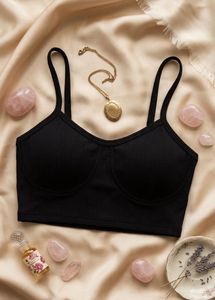 Ribbed Black Crop Brallete