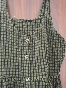 Plaid Button-Front Mini Dress