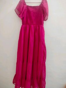 Chic Pink Tiered Maxi Dress
